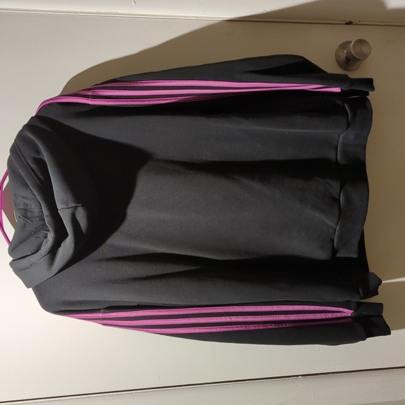Adidas Black and Pink Sweatshirt with Signature Stripes - Picture 2 of 4